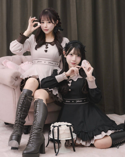 （左）モデル身長：157cm/着用カラー:ピンク（右）モデル身長：152cm/着用カラー:ブラック