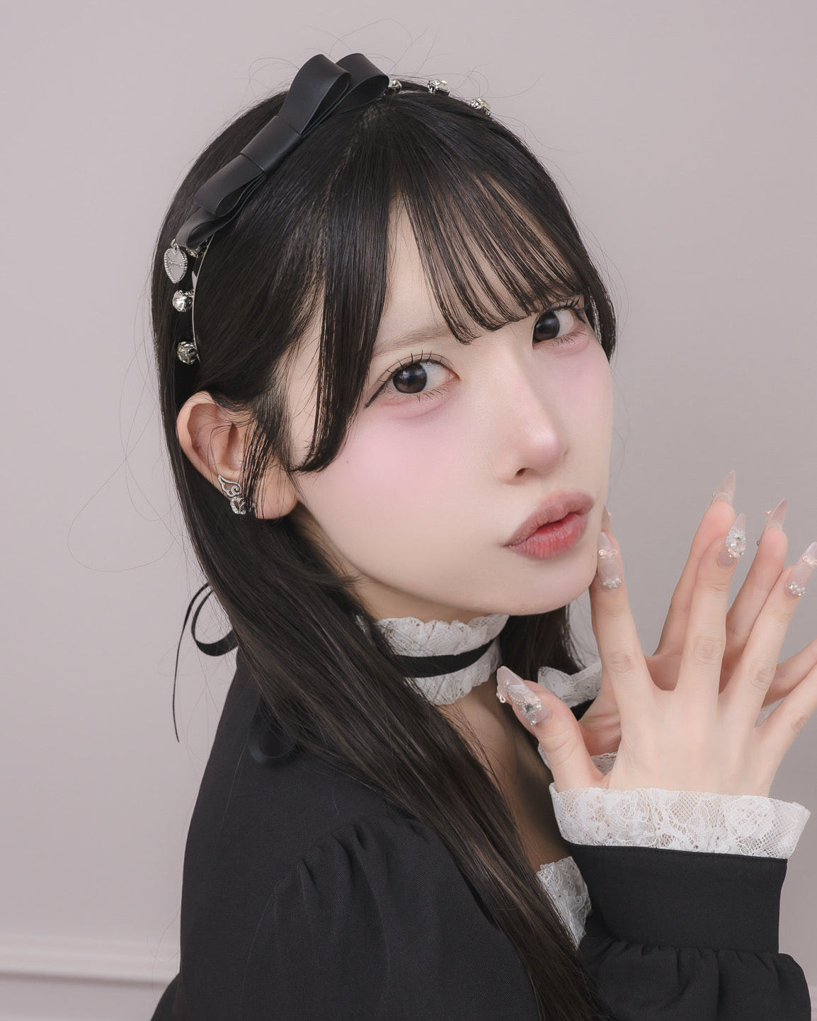 レザーリボンビジューカチューシャ