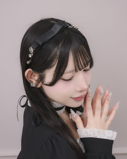 レザーリボンビジューカチューシャ