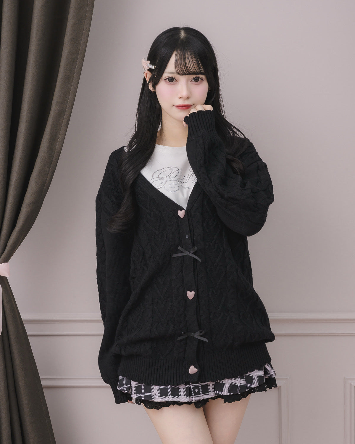 モデル身長：155cm/着用カラー:ブラック