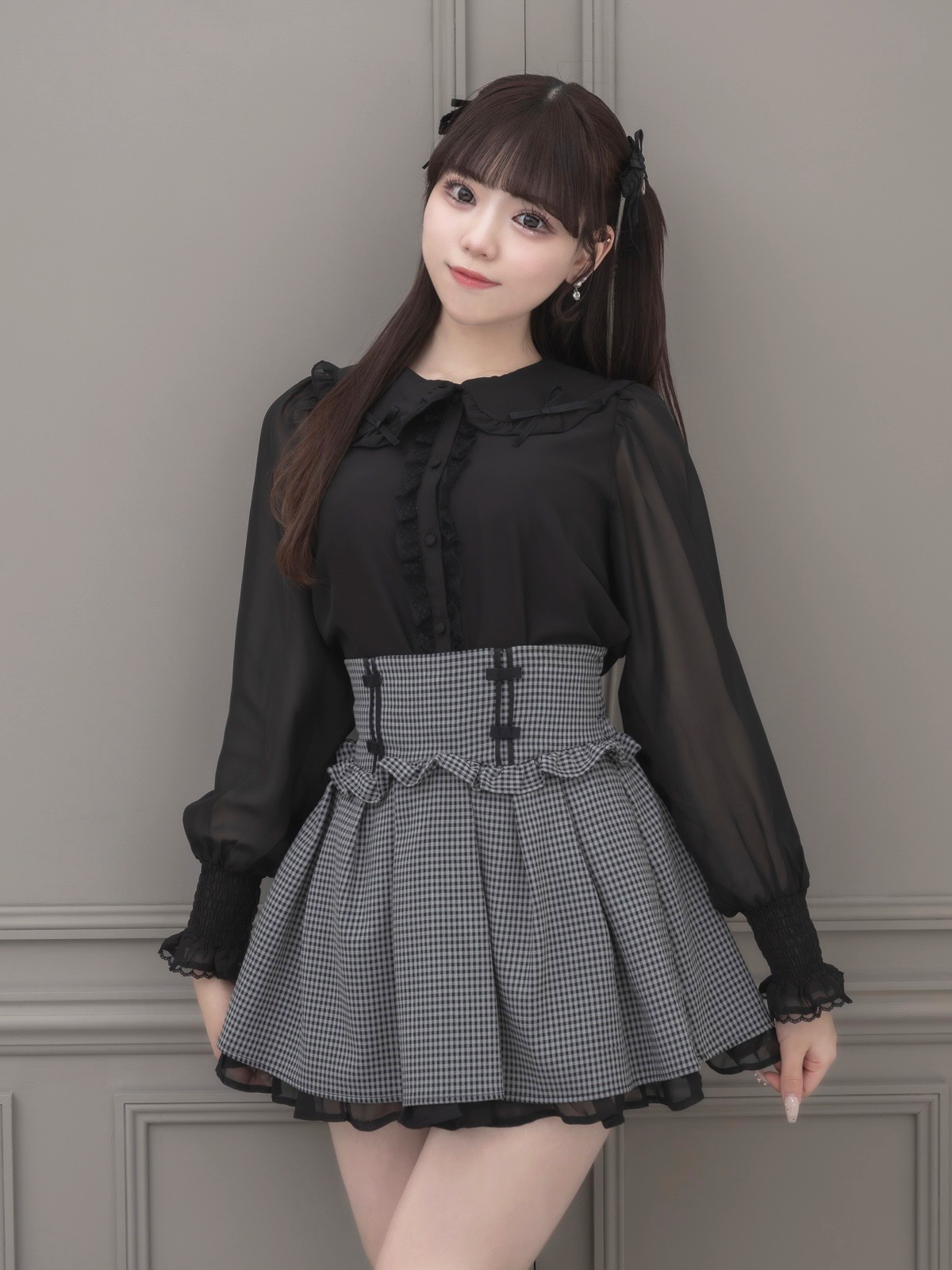 モデル身長:163cm/着用カラー:ブラック