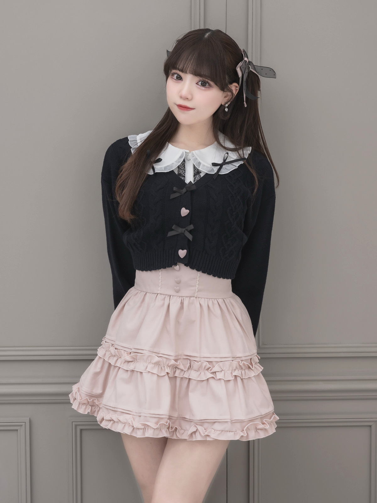 モデル身長:153cm/着用カラー:ブラック