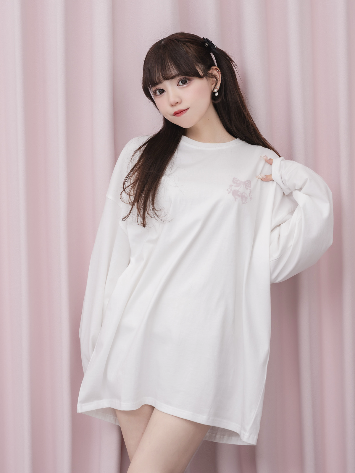 モデル身長:163cm/着用カラー:ホワイト