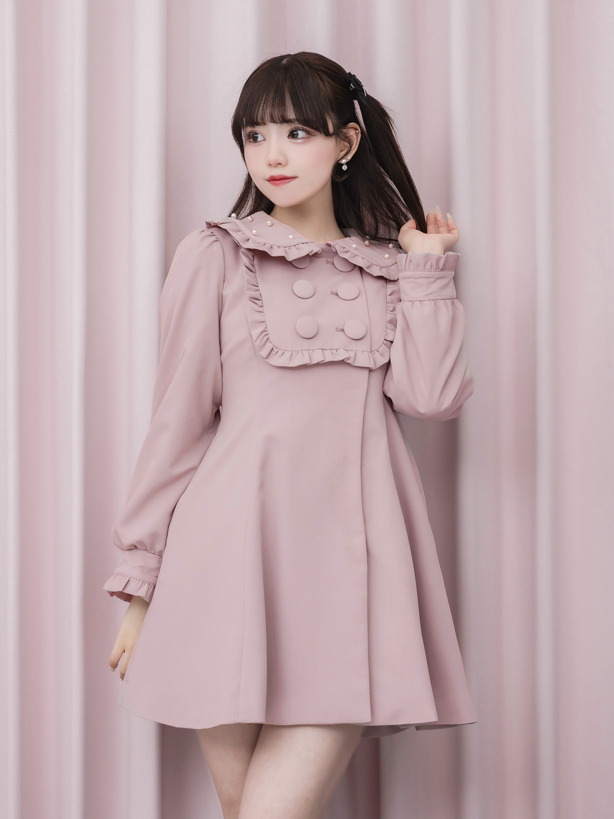 モデル身長:163cm/着用カラー:ピンク