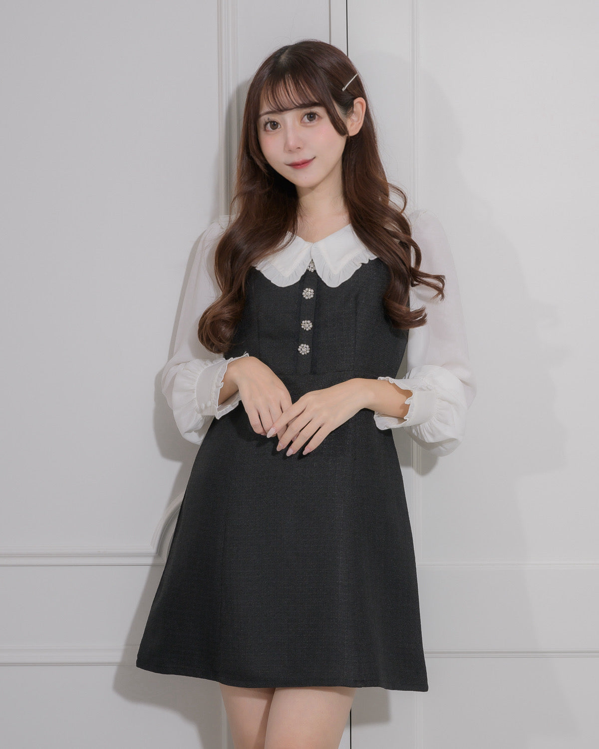 モデル身長:158cm/着用カラー:ブラック