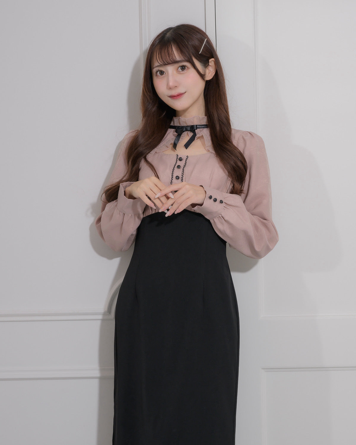 モデル身長:158cm/着用カラー:ピンク