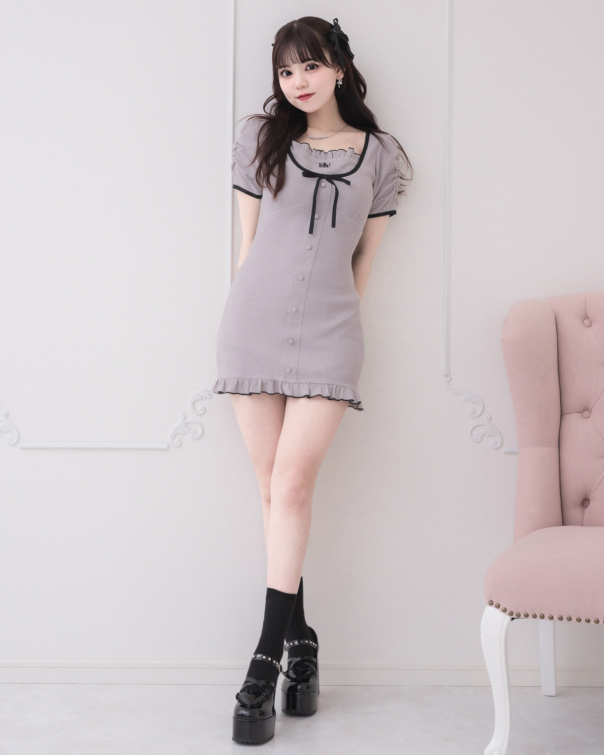 モデル身長:163cm/着用カラー:グレー