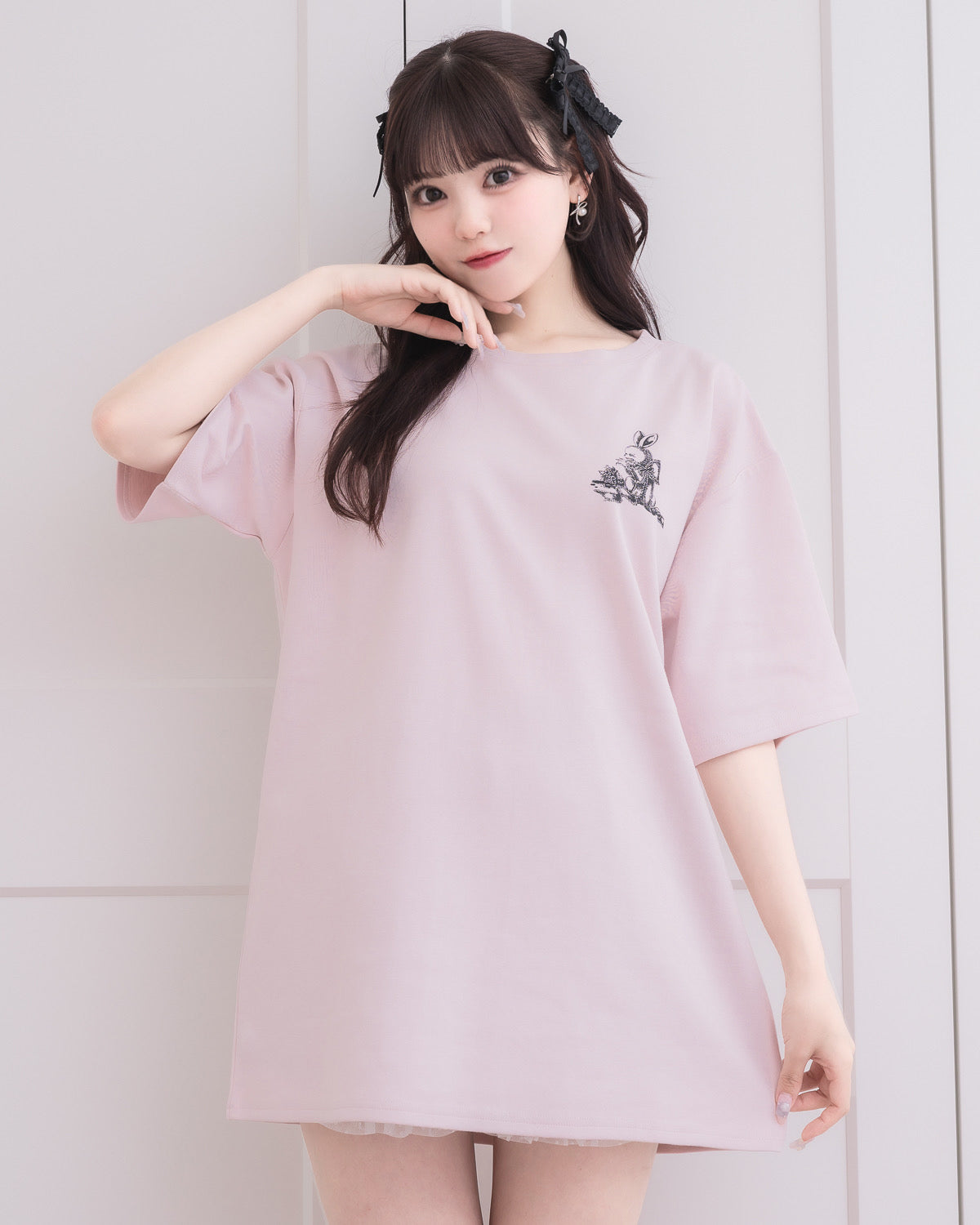 モデル身長:163cm/着用カラー:ピンク×ブラック