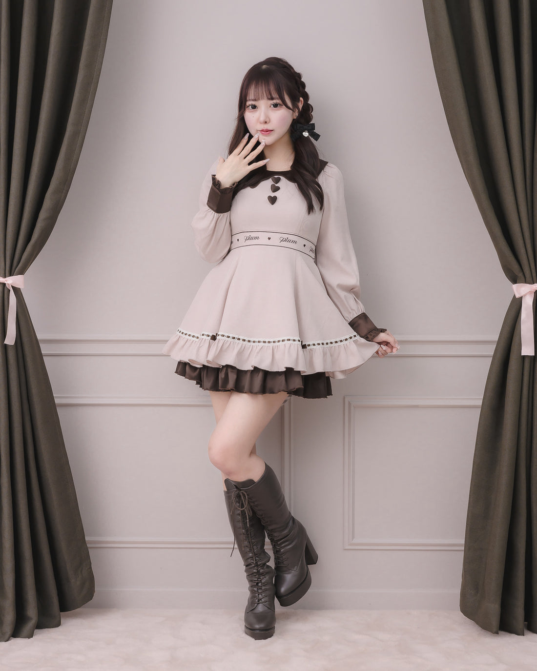 モデル身長：157cm/着用カラー:ピンク