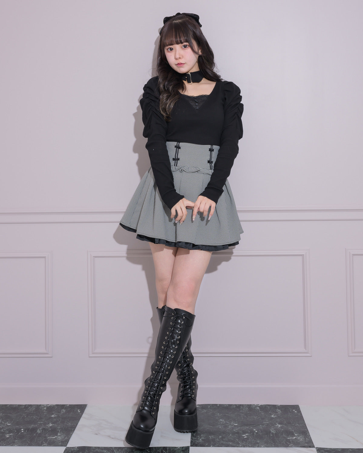 モデル身長:157cm/着用カラー:ブラック