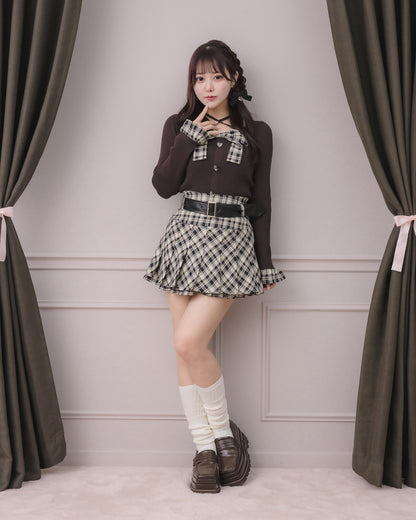 モデル身長：157cm/着用カラー:ベージュチェック