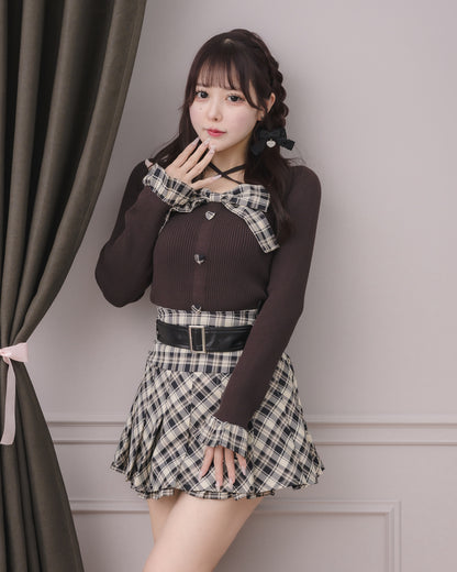 モデル身長：157cm/着用カラー:ベージュチェック