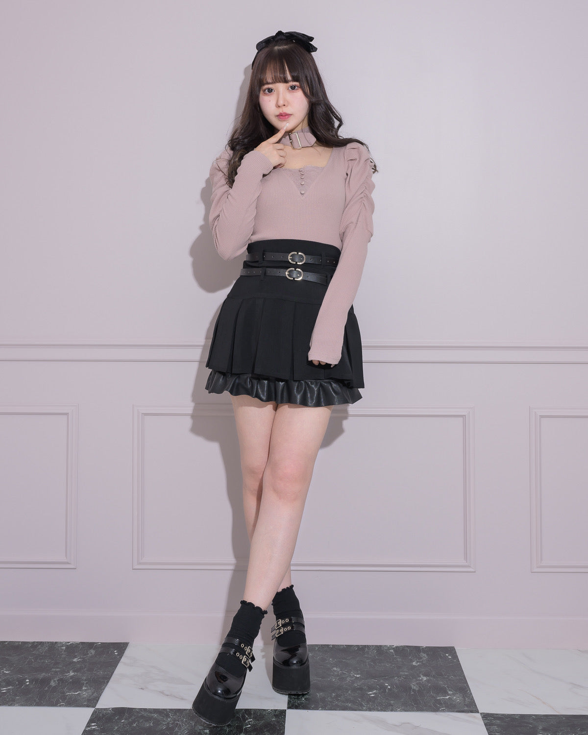 モデル身長:157cm/着用カラー:ブラック