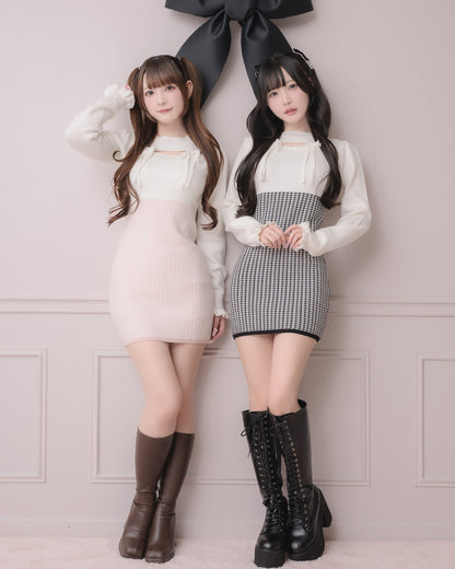 （左）モデル身長：162cm/着用カラー:ピンク（右）モデル身長：157cm/着用カラー:ホワイト×ブラック