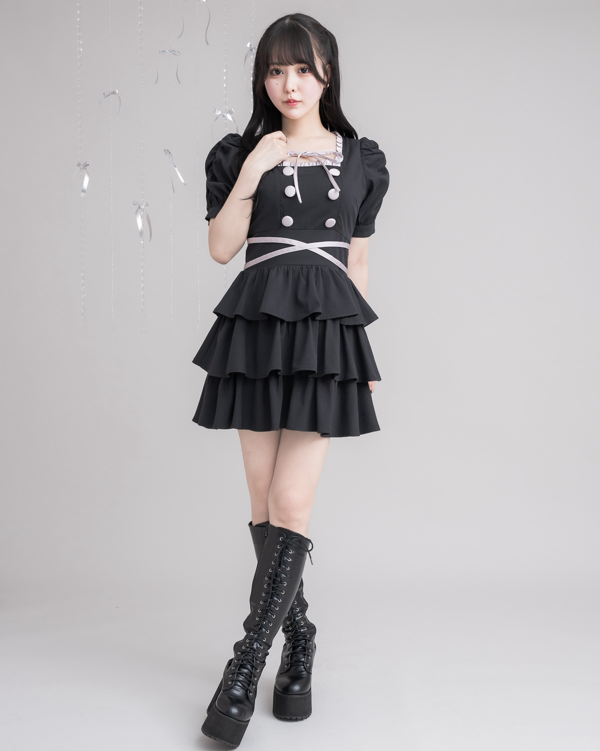 モデル身長:157cm/着用カラー:ブラック