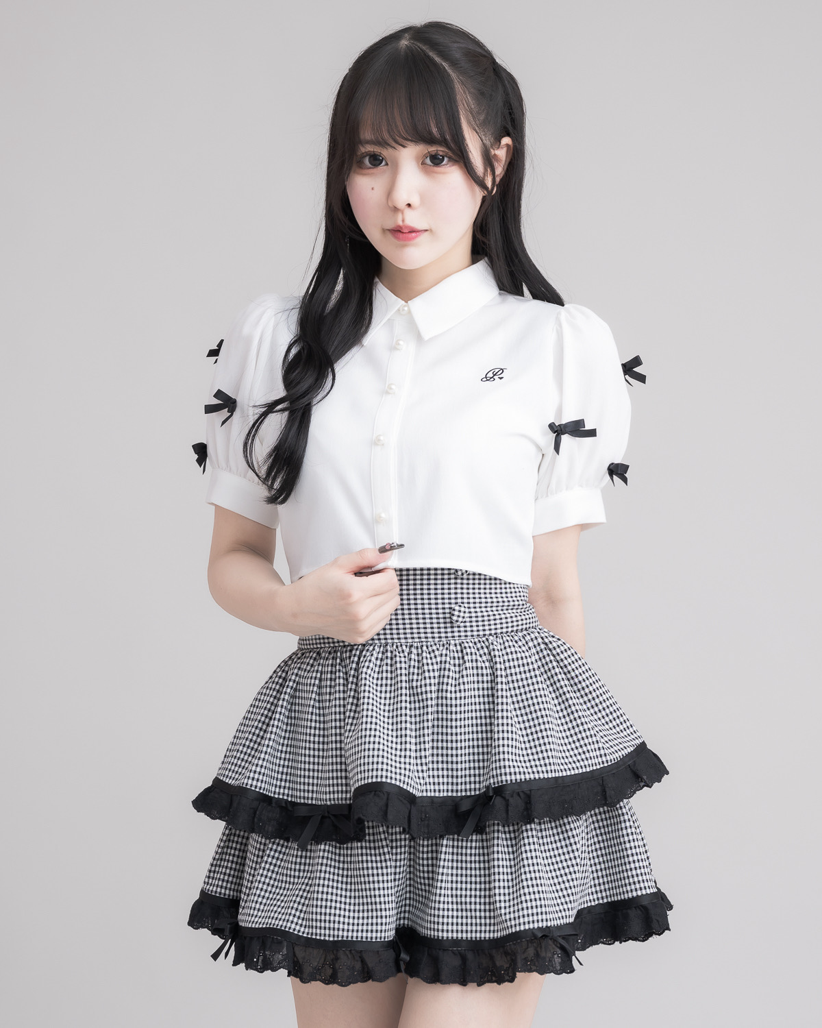 モデル身長:157cm/着用カラー:ホワイト