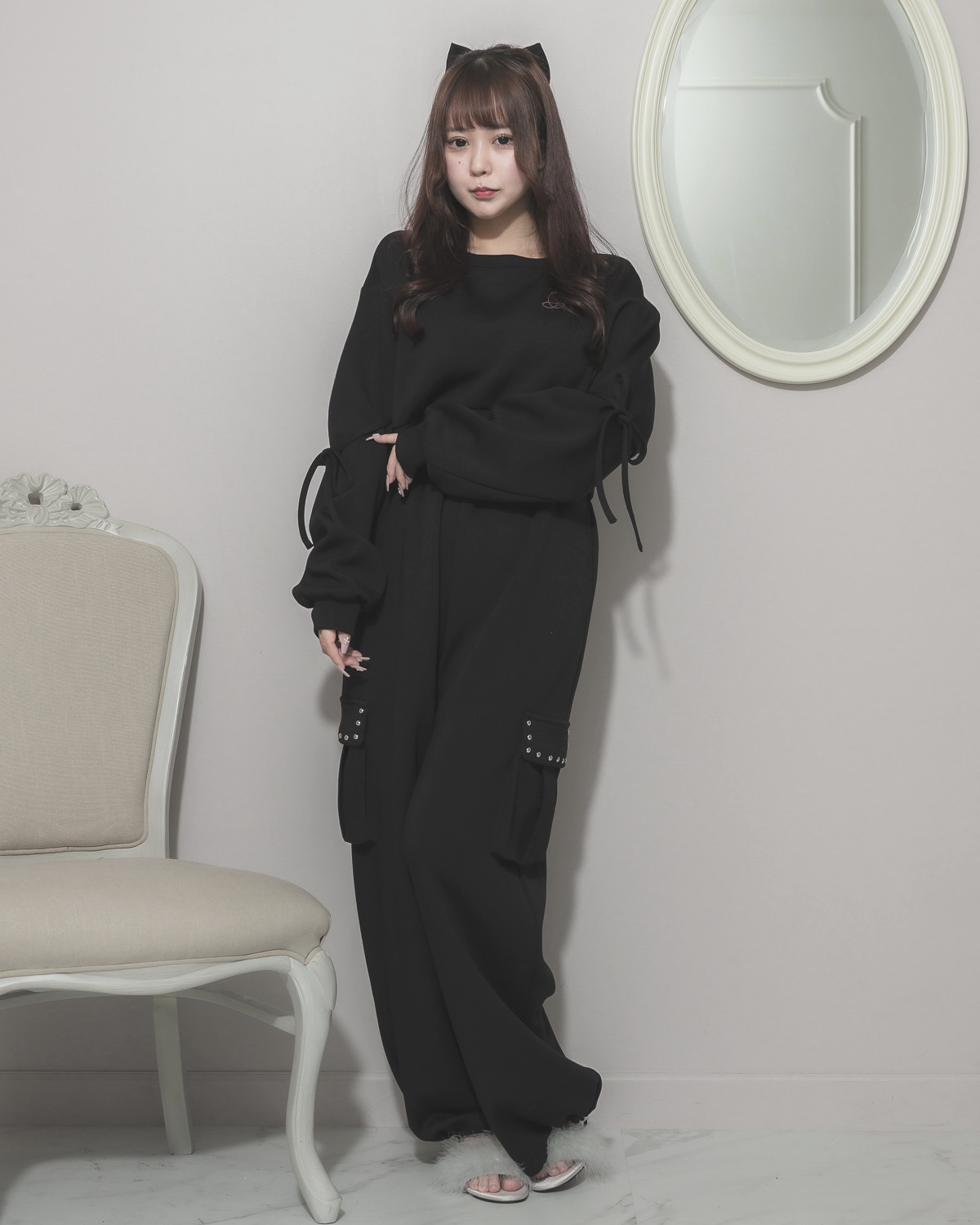 モデル身長:157cm/着用カラー:ブラック