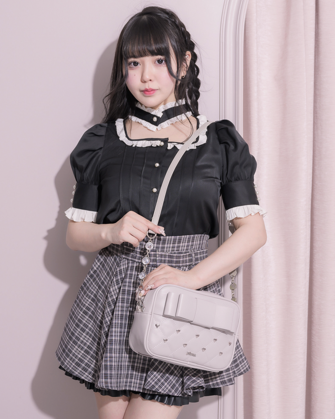 piumハートキルティングリボンポシェット♡バッグポーチピウムぴうむ piumハートキルティングリボンポシェット♡バッグポーチピウムぴうむ