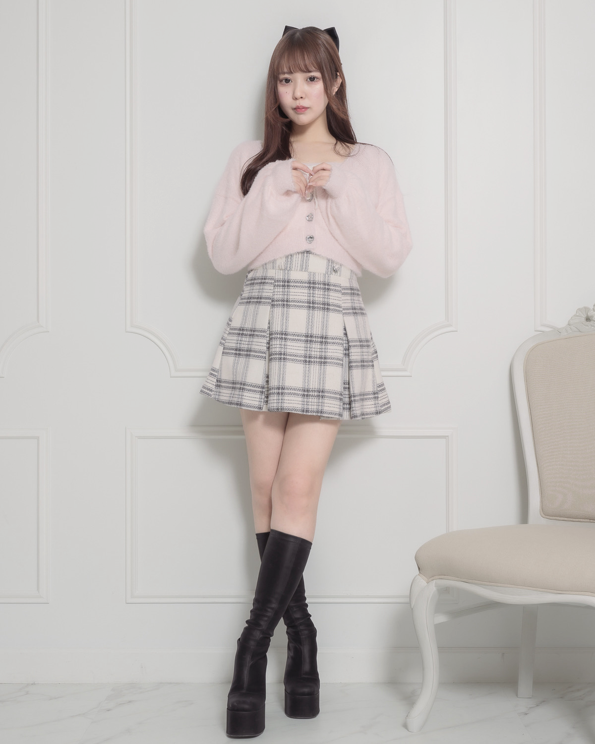 モデル身長:157cm/着用カラー:ピンク