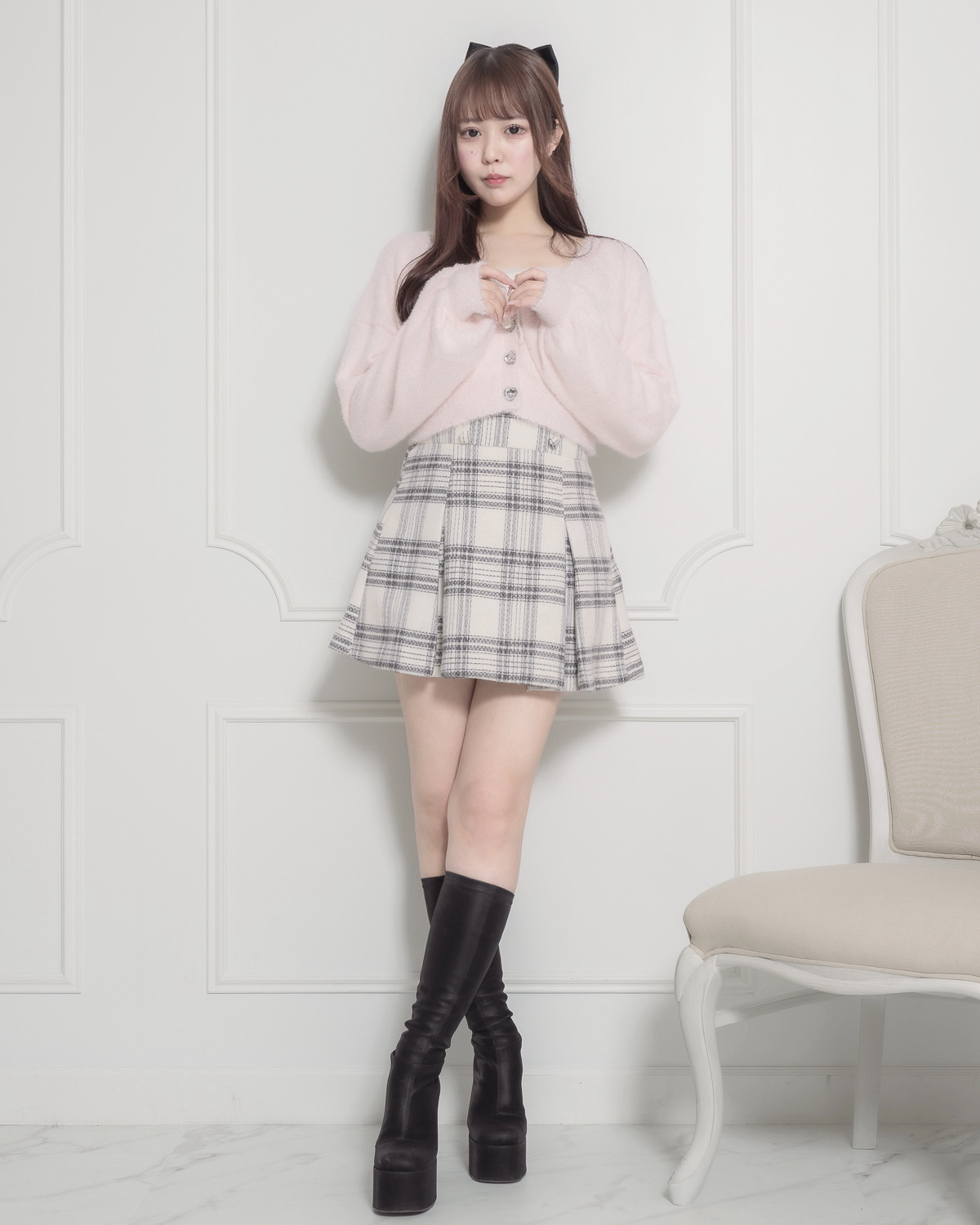 モデル身長:157cm/着用カラー:アイボリー