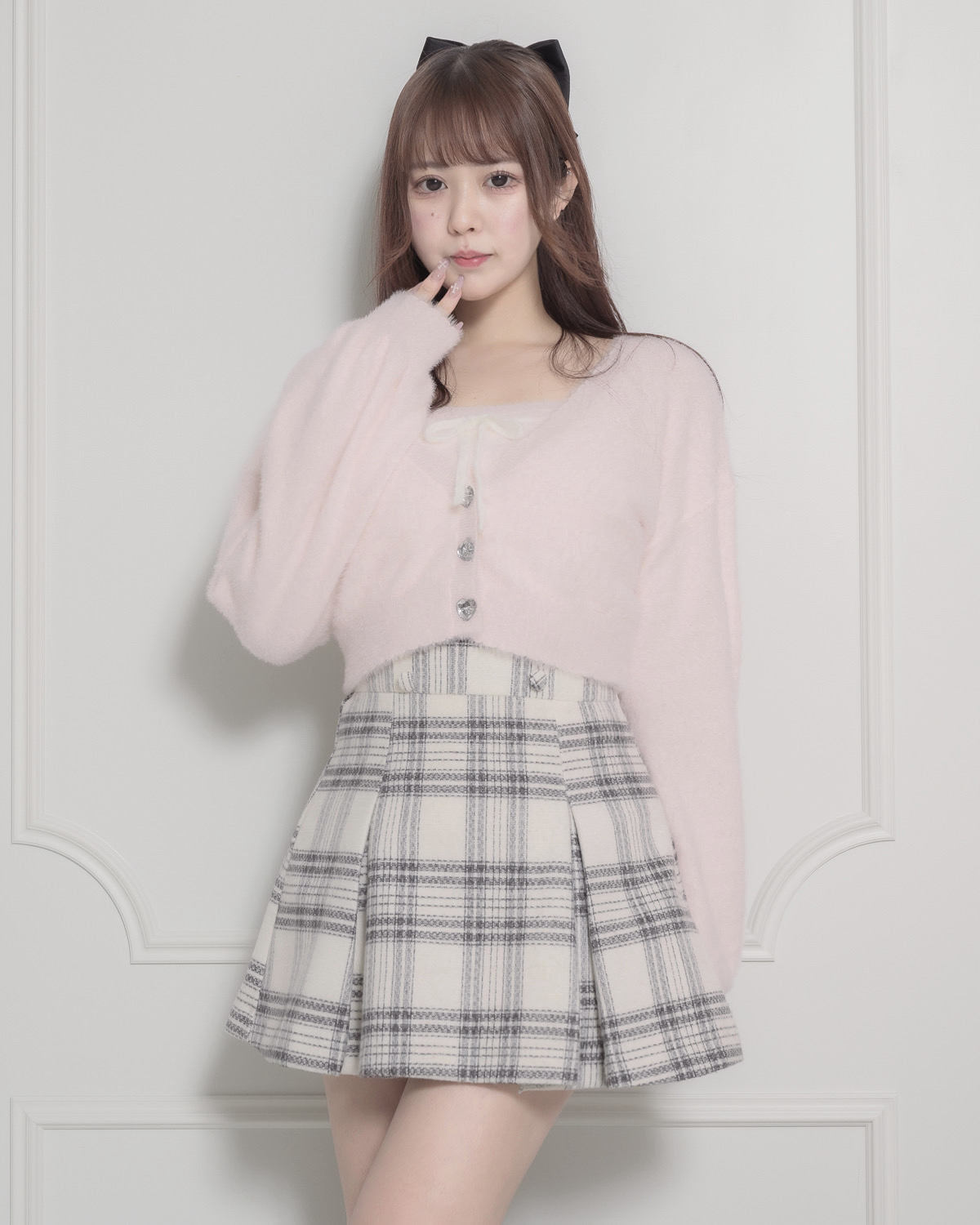 モデル身長:157cm/着用カラー:アイボリー