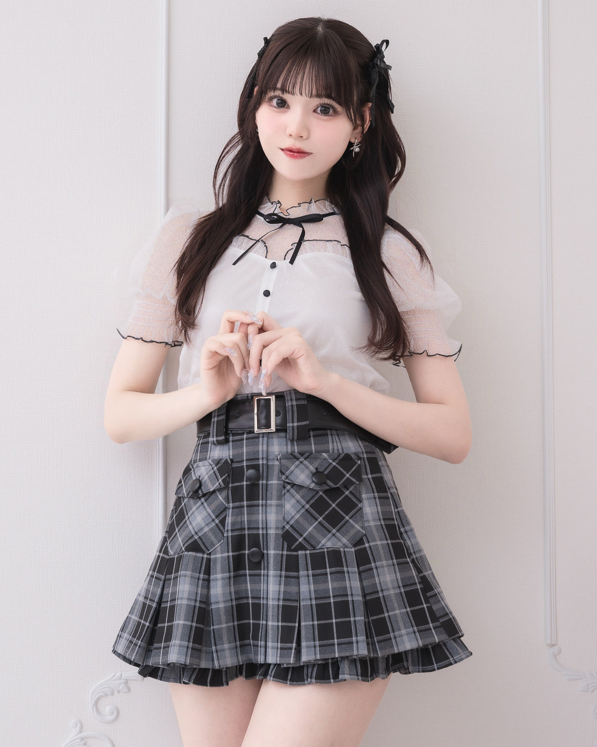 モデル身長:163cm/着用カラー:ホワイト