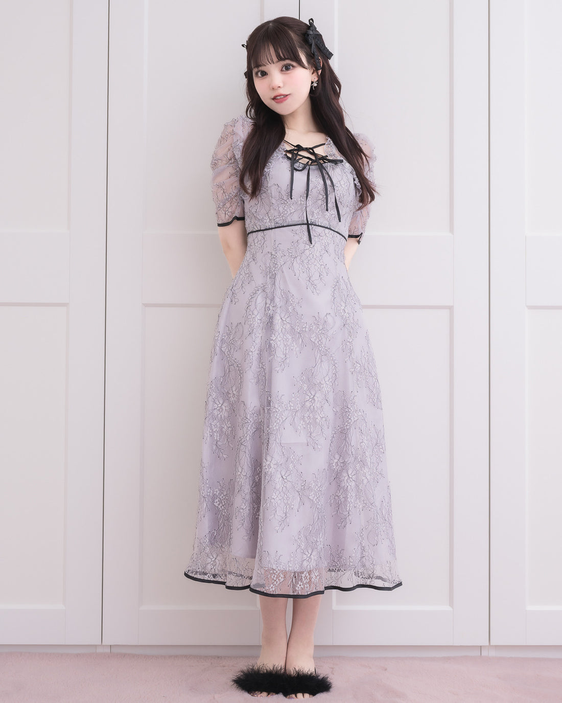 モデル身長：163cm/着用カラー:ブルーグレー