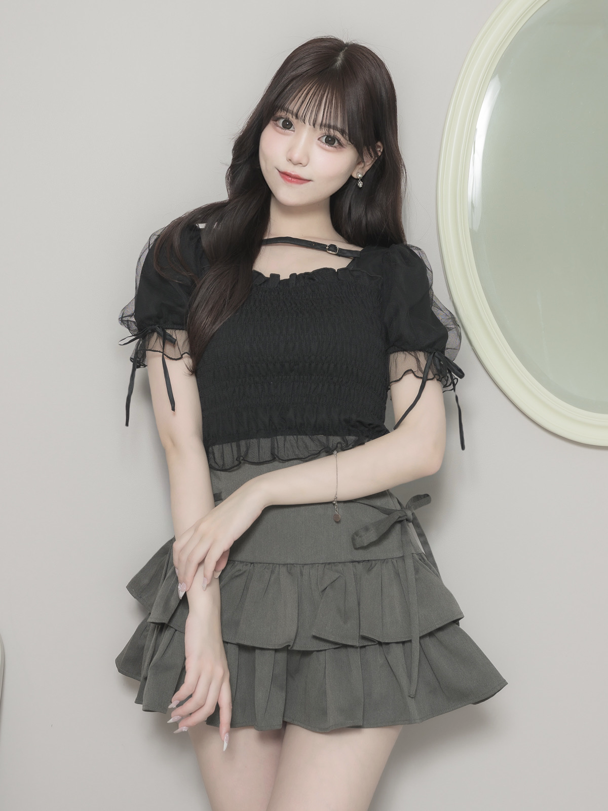 モデル身長:163cm/着用カラー:ブラック