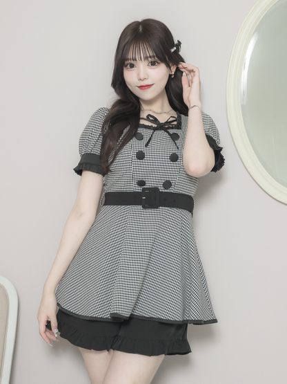 pium フリルドーリーセットアップ ギンガムチェック pium フリルドーリーセットアップ ギンガムチェック