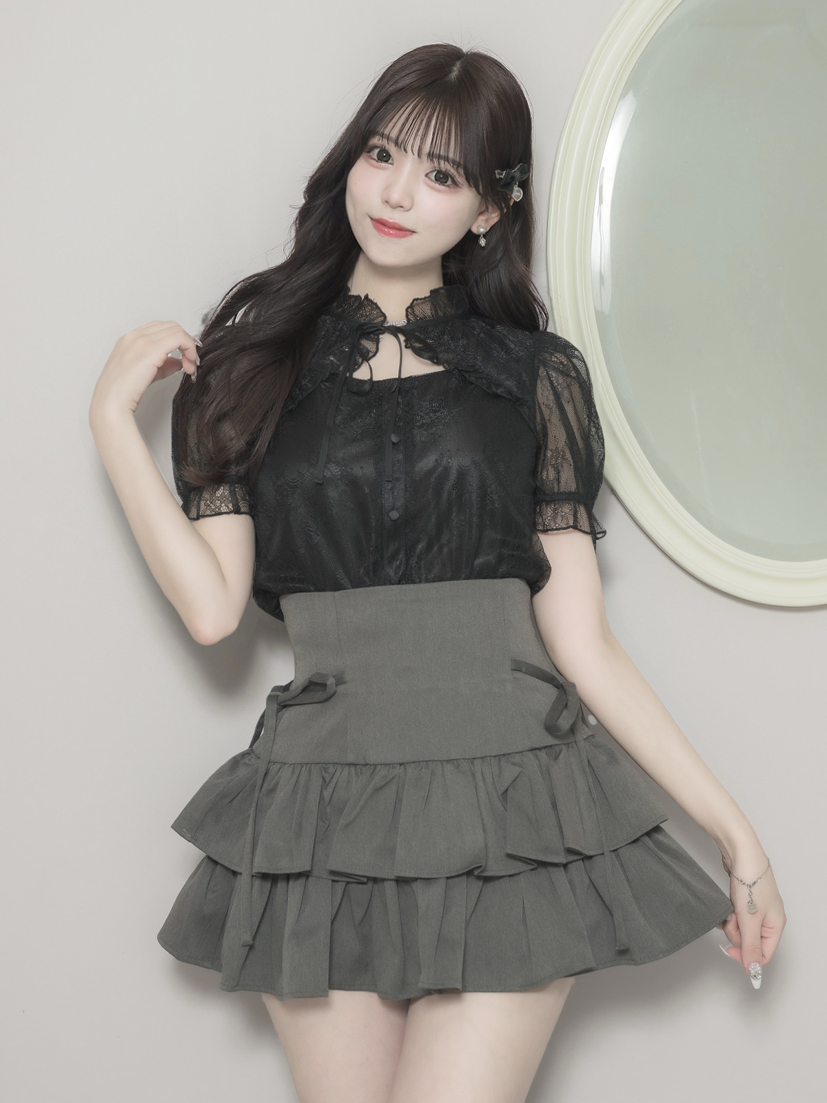 モデル身長：163cm/着用カラー:ブラック