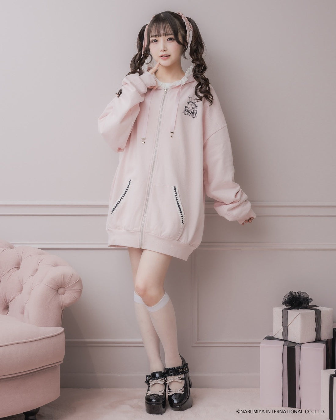 モデル身長：158cm/着用カラー：ピンク