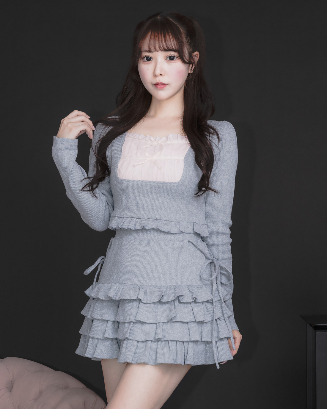 モデル身長：157cm/着用カラー:グレー