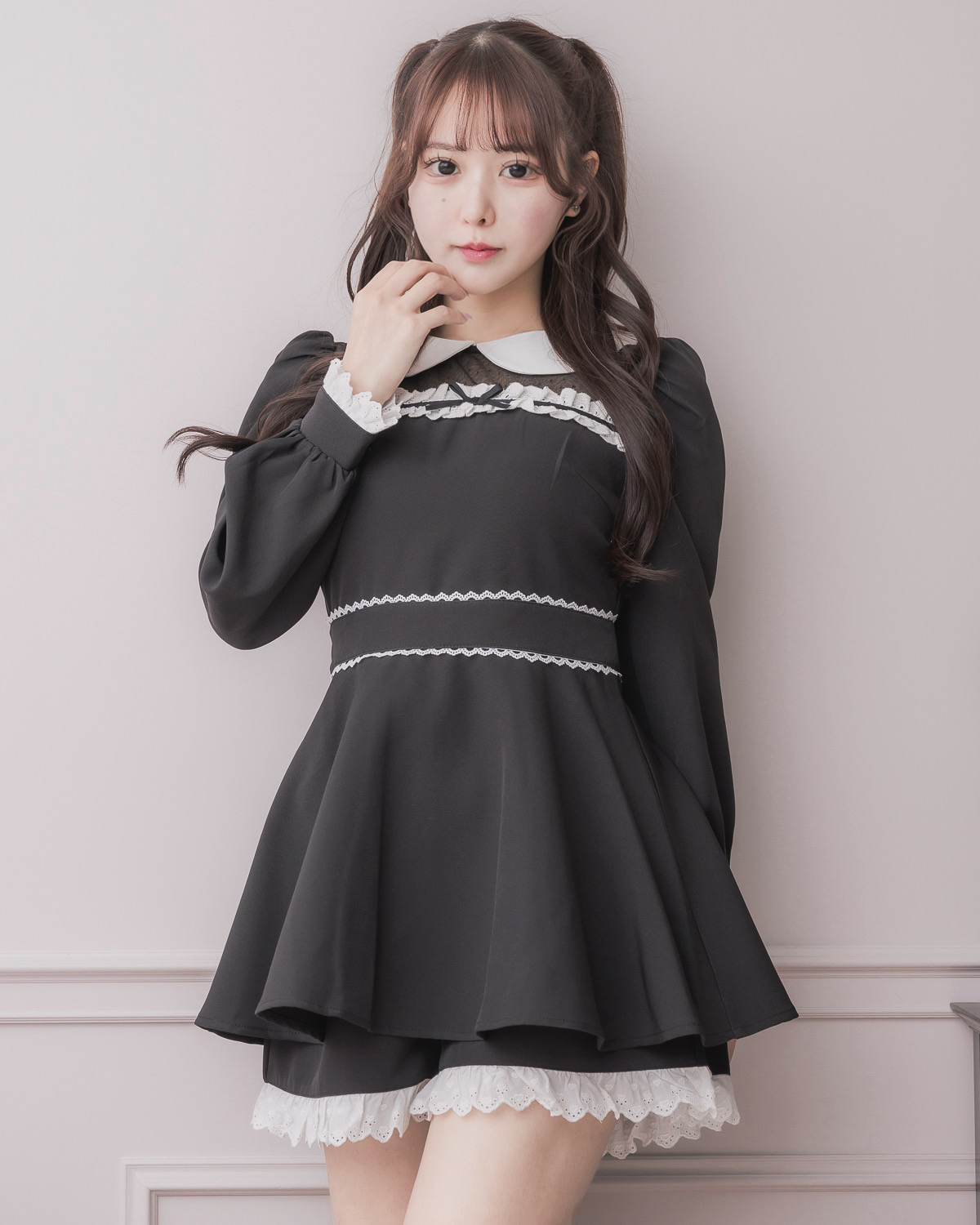 モデル身長：157cm/着用カラー:ブラック