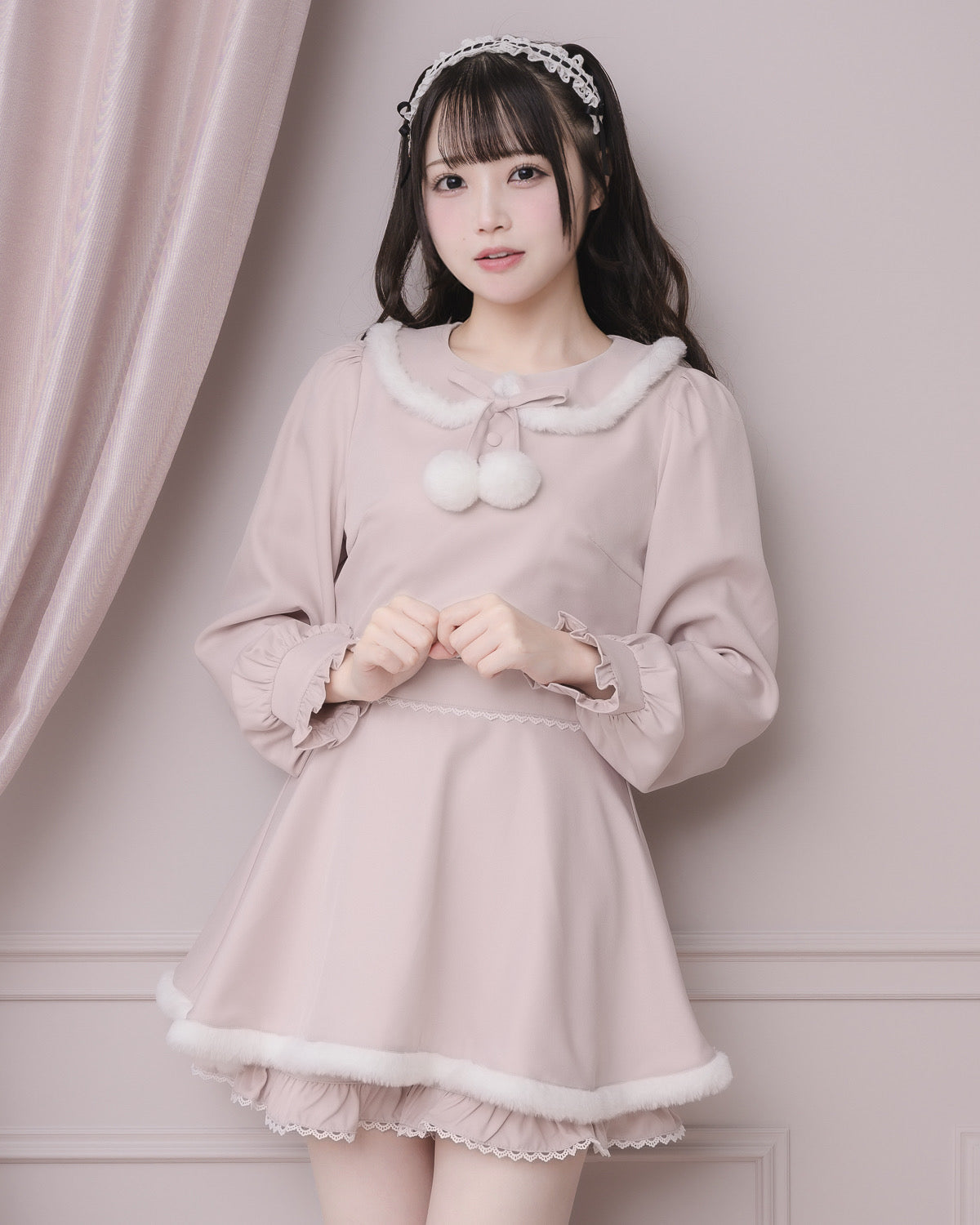 モデル身長：158cm/着用カラー:ピンク