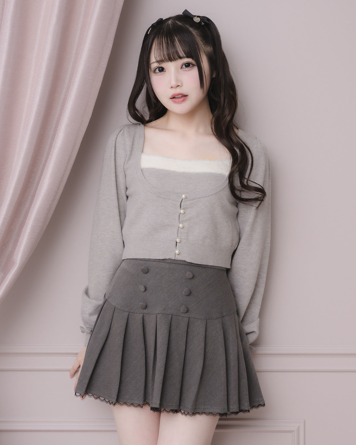 モデル身長：158cm/着用カラー:ホワイト