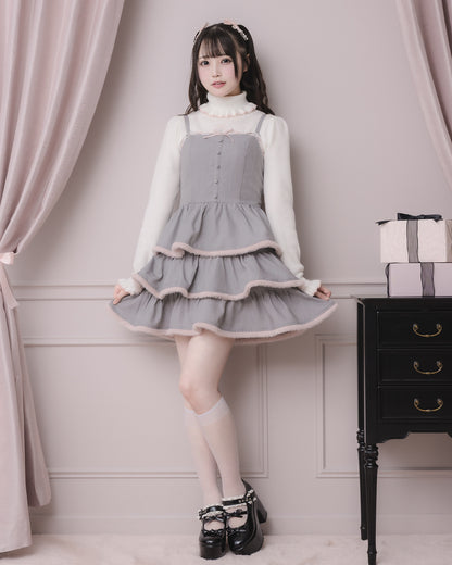 モデル身長：158cm/着用カラー:ホワイト×ピンク