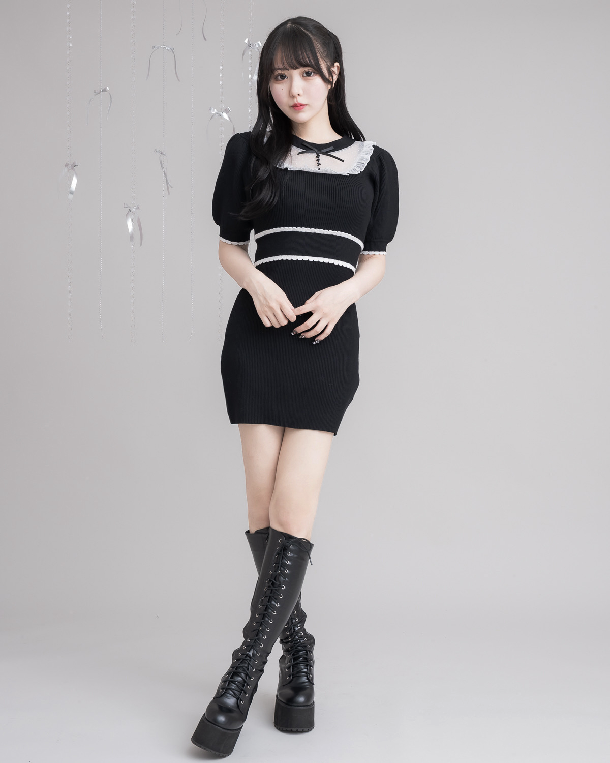 モデル身長:157cm/着用カラー:ブラック