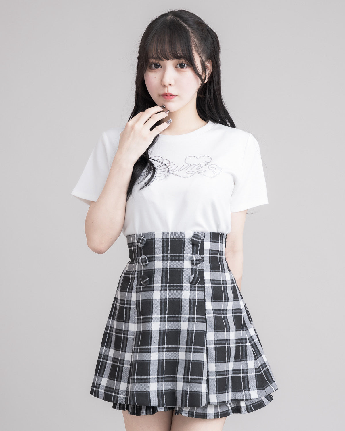 モデル身長:157cm/着用カラー:ホワイト