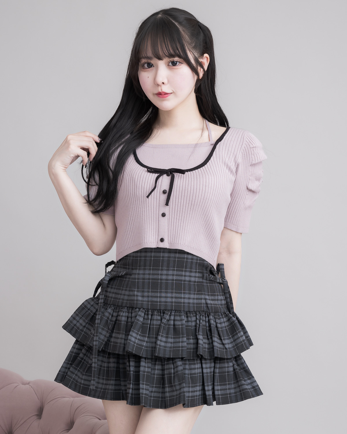 バイカラーレイヤードニットトップス – pium バイカラーレイヤードニットトップス – pium