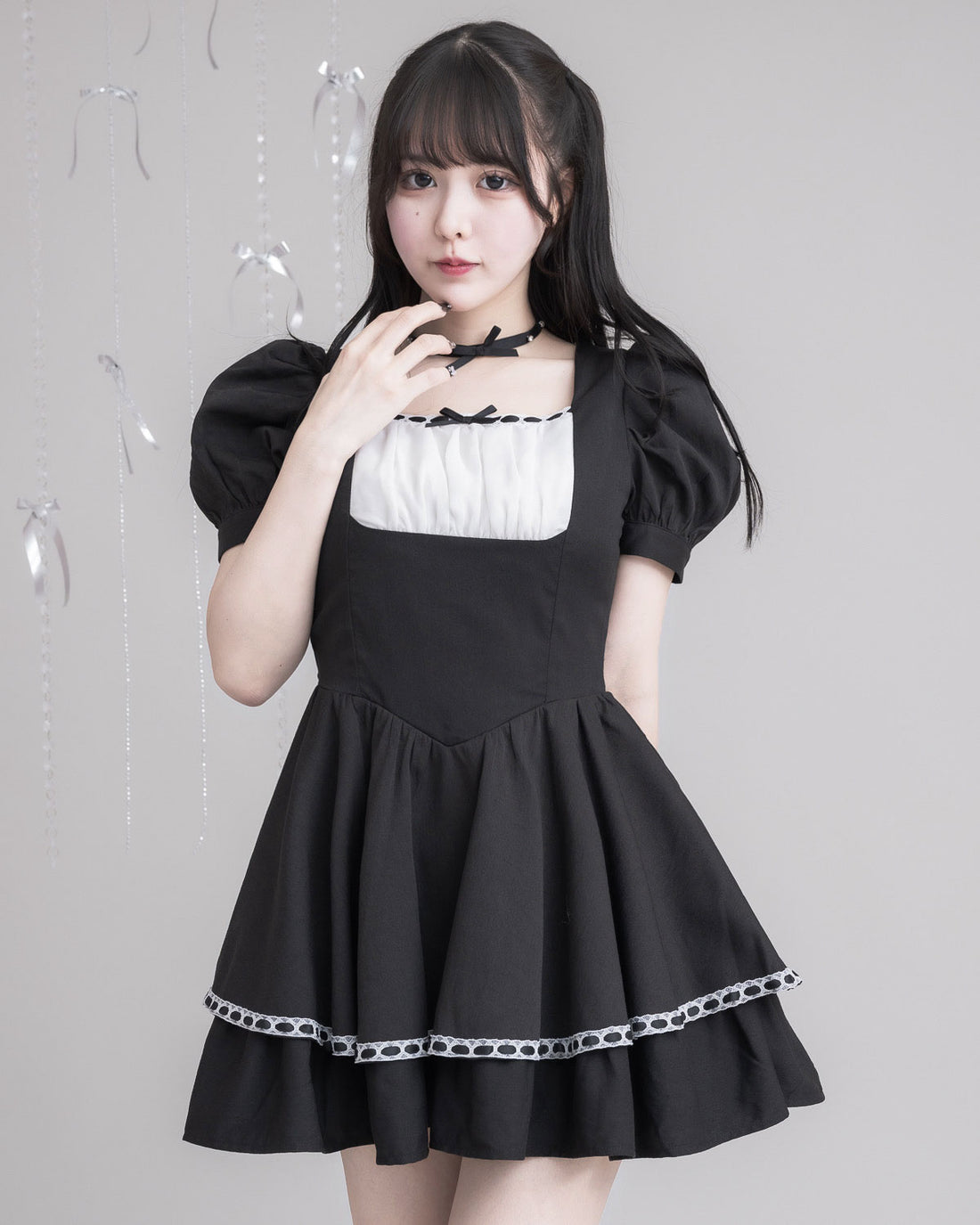 モデル身長：157cm/着用カラー:ブラック