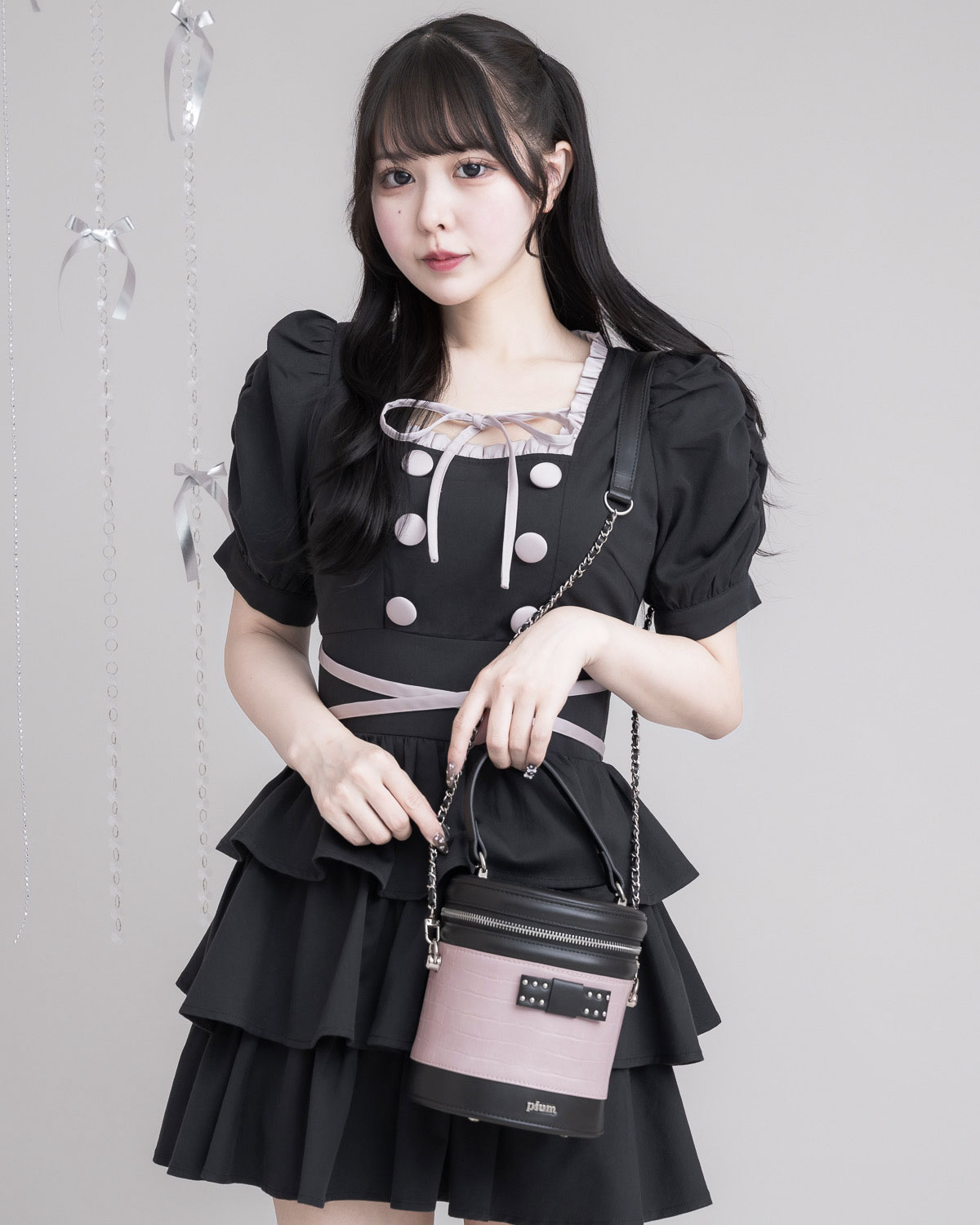 クロコ調ラウンドバニティバッグ – pium