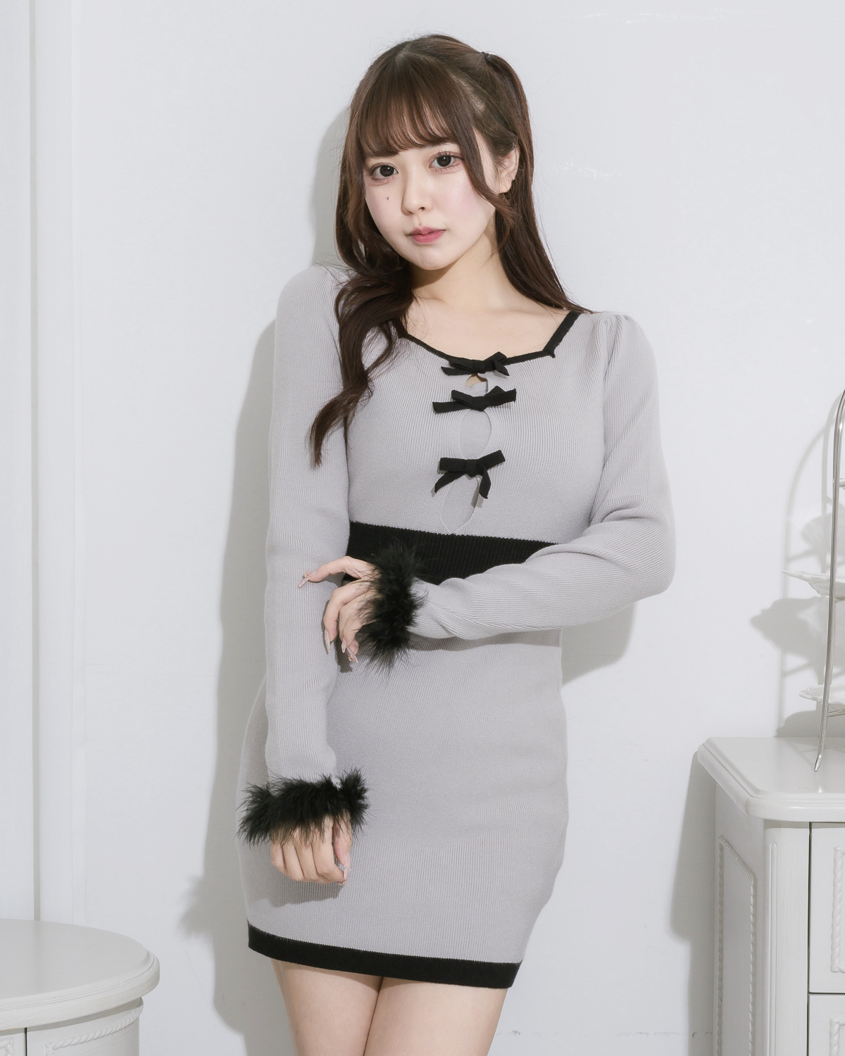 モデル身長:157cm/着用カラー:グレー