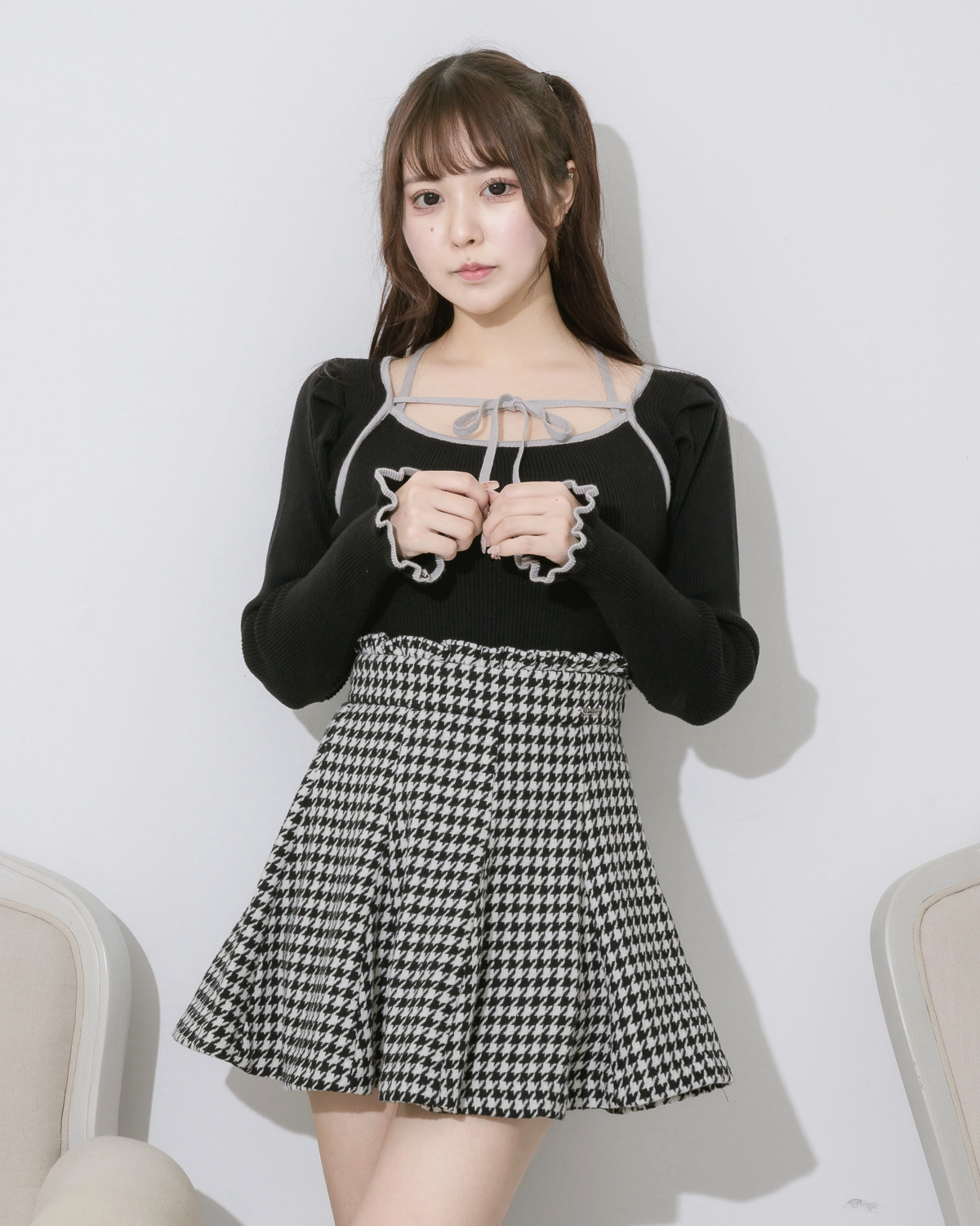 モデル身長:157cm/着用カラー:ブラック