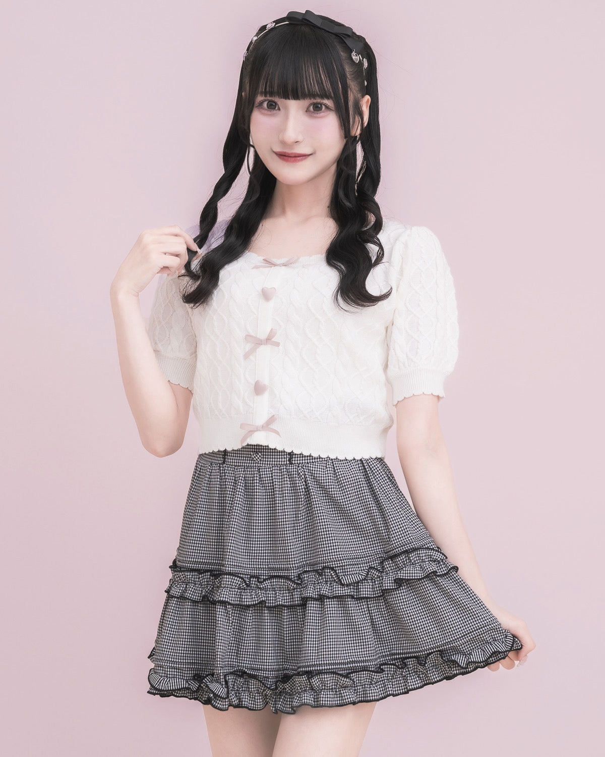 モデル身長：157cm/着用カラー:ホワイト