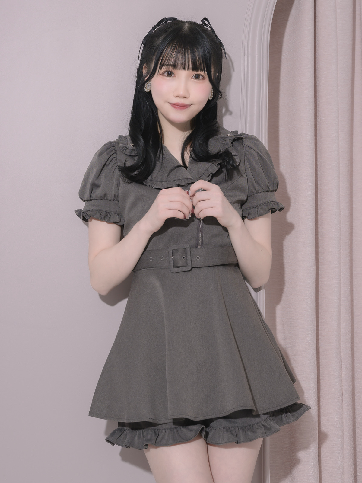 モデル身長:158cm/着用カラー:チャコール