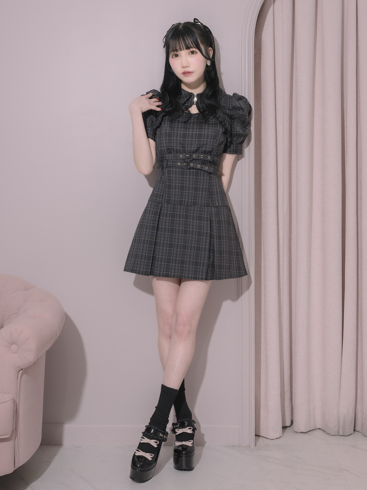 pium ダブルベルトカットアウトワンピース ダブルベルトカットアウトワンピース – pium
