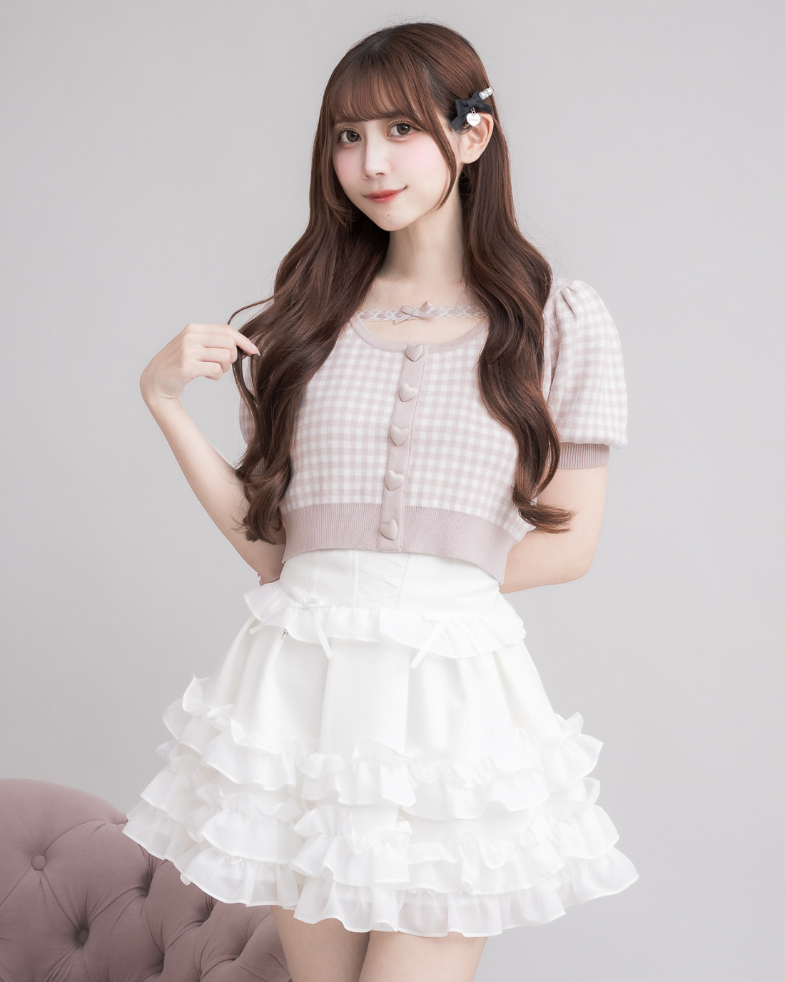 モデル身長：159cm/着用カラー：ホワイト