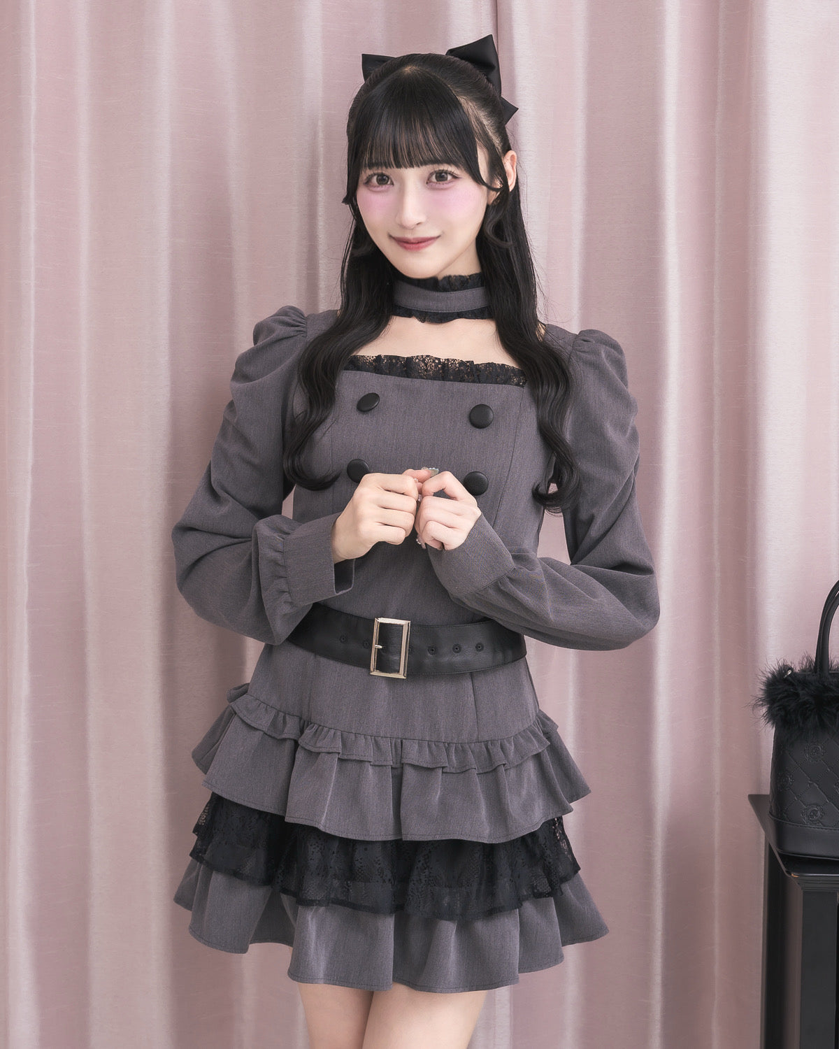 モデル身長：157cm/着用カラー:チャコール