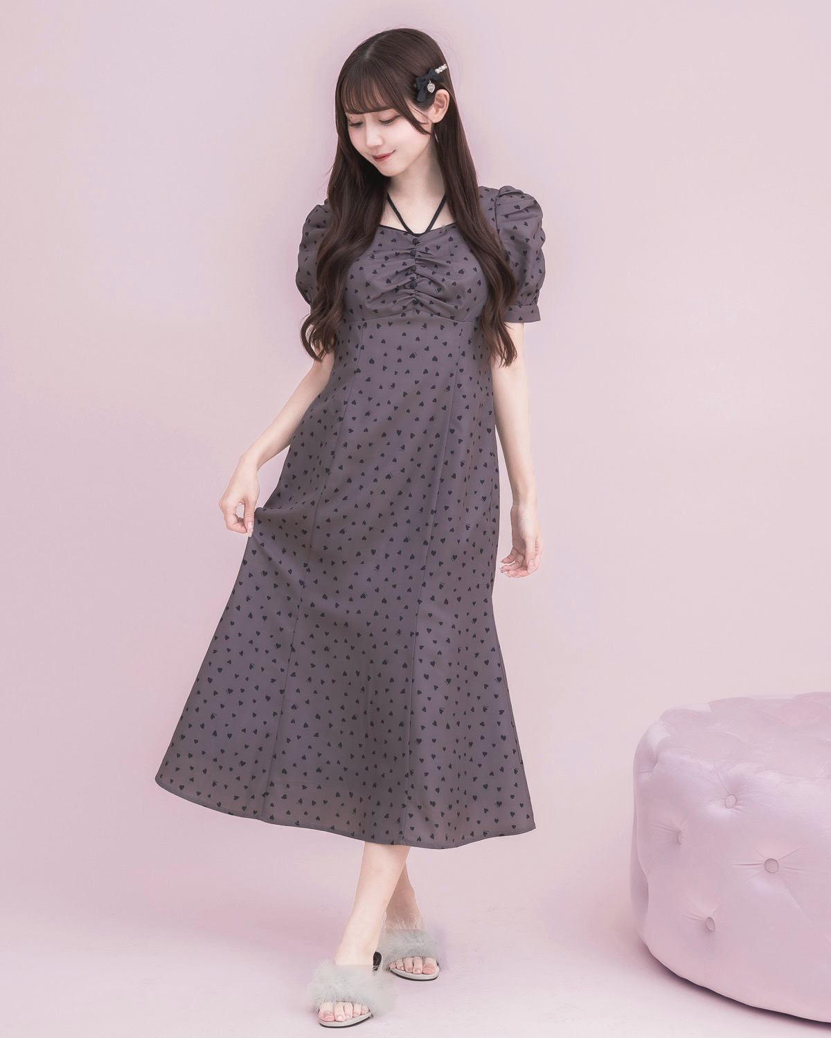 モデル身長：159cm/着用カラー : チャコール