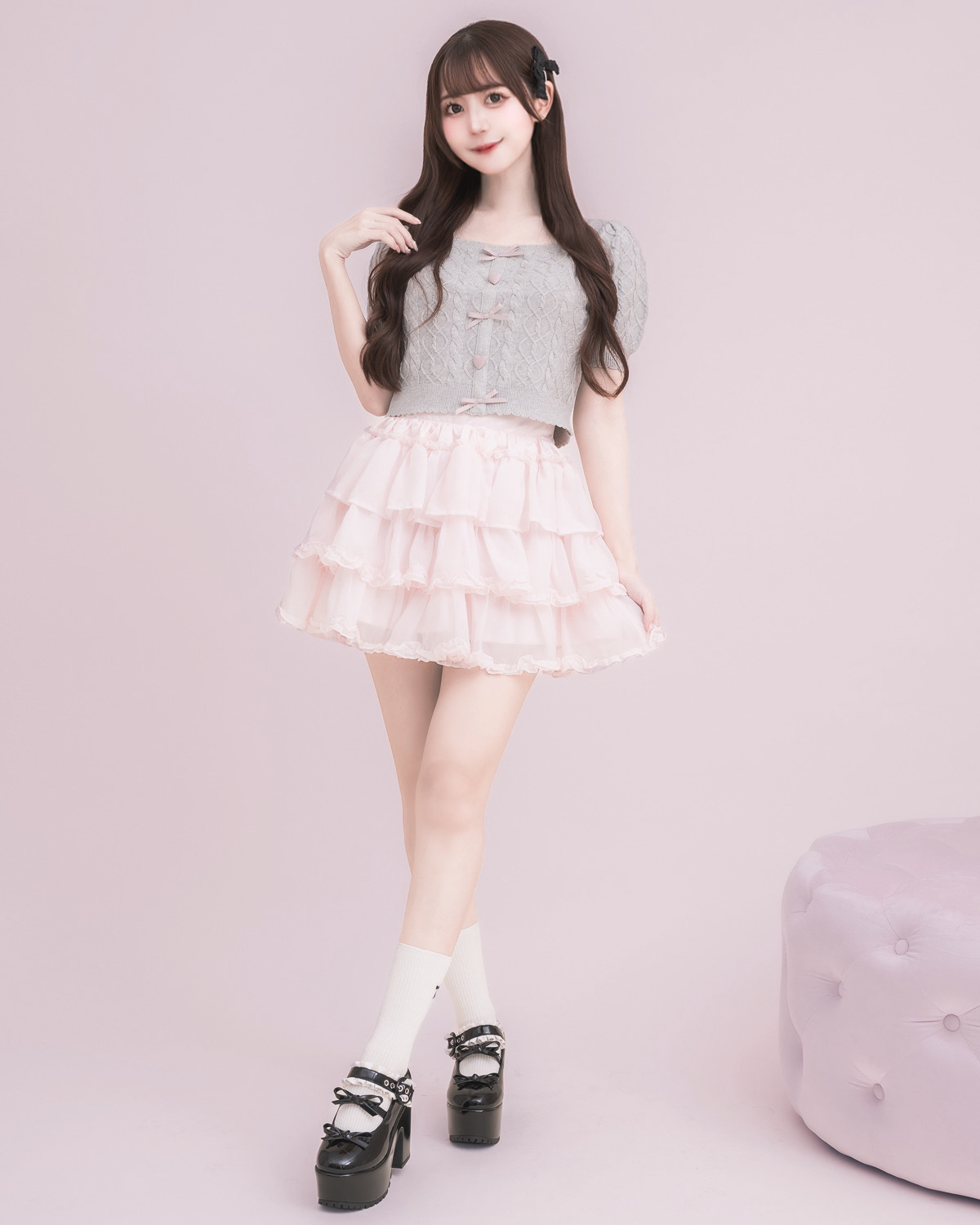 モデル身長:159cm/着用カラー : グレー